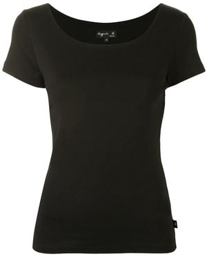 agnès b. Le Chic Scoop Neck T-Shirt - Black