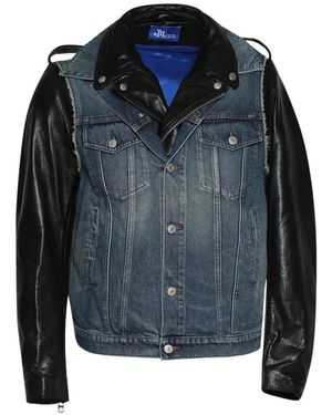 Marking Distance Bikerclub Layered-Effect Jacket - Blue