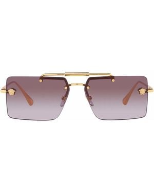 Versace Logo-Plaque Sunglasses - Metallic