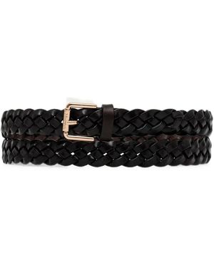 Max Mara Braided Leather Belt - White