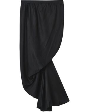 Rick Owens Seb Draped Asymmetrical Midi Skirt - Black