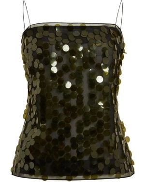 16Arlington Suero Sequin-Embellished Top - Green