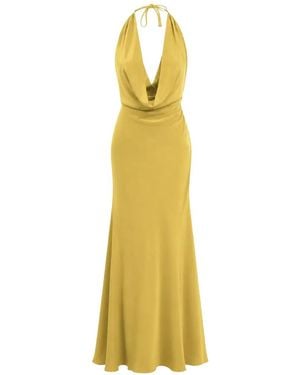 ACTUALEE Cowl-Neck Maxi Dress - Metallic