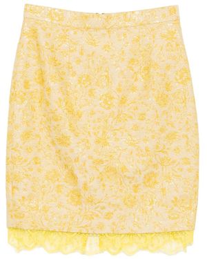 BLAKLACE Floral Lace Skirt - Yellow