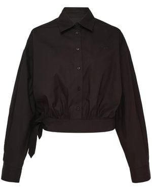 MSGM Embellished Cropped Blouse - Black