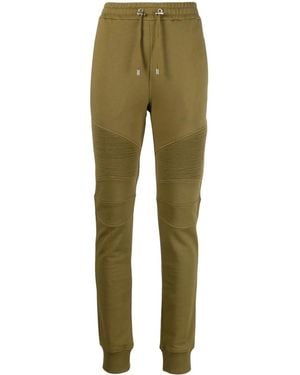 Balmain Panelled Slim-Cut Track Trousers - Green