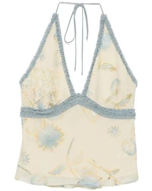 SIR. Cecile Floral-Print Top - White