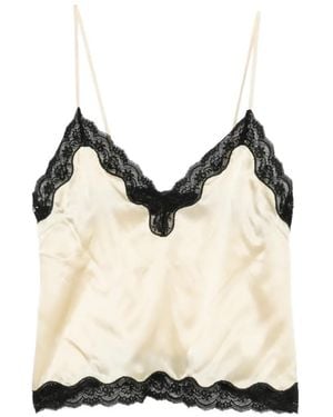 ROTATE BIRGER CHRISTENSEN Camisole-Top Mit Spitzenbesatz - Natur