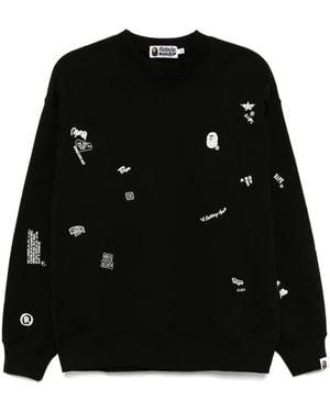 A Bathing Ape Sweatshirt mit Logo-Print - Schwarz