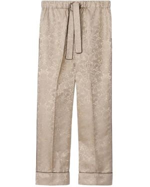 Burberry Jacquard-Pattern Trousers - Natural