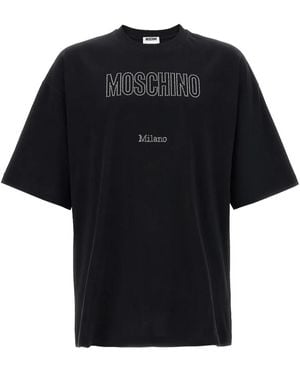 Moschino Rhinestone-Embellished T-Shirt - Black