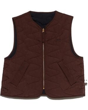 Bimba Y Lola Dark-Chocolate Reversible Padded Vest - Brown