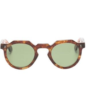 Lesca Crown Xl Geometric-Frame Sunglasses - Green