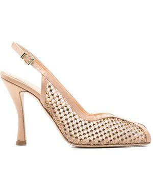 Chantal Perforated Slingback Sandals - White