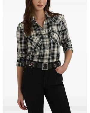 Ralph Lauren Check-Patterned Button-Up Shirt - Black