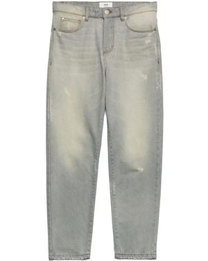 Ami Paris Logo-Patch Organic Cotton Jeans - Gray