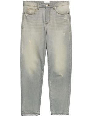 Ami Paris Vaqueros Con Parche Del Logo - Gris