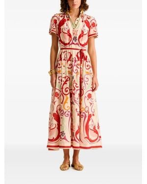 Carolina K X Alfredo Genovese Elisetta Belted Maxi Dress - White