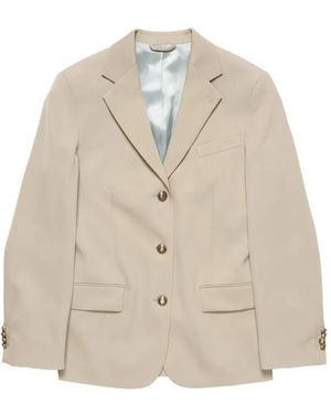 Acne Studios Chaqueta De Vestir De Lana A Capas - Neutro