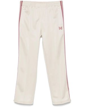 Needles Butterfly-Embroidered Track Pants - White