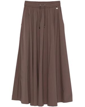 Herno Drawstring Pleated Skirt - Brown