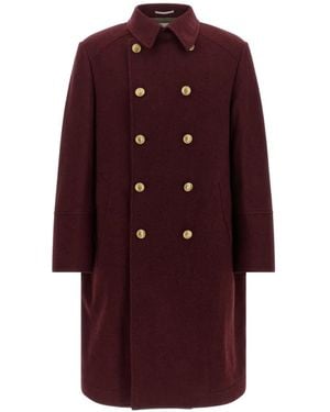 Brunello Cucinelli Double-Breasted Coat - Purple