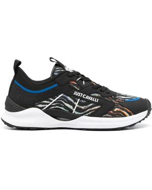 Just Cavalli Tiger-Print Running Trainers - Black