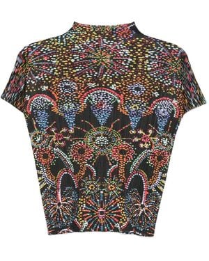 Pleats Please Issey Miyake モックネック クロップド Tシャツ - グレー
