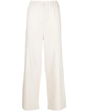 Baserange Elasticated-Waist Silk Palazzo Pants - White