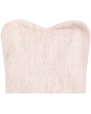 forte_forte Strapless Bustier Crop Top - Pink