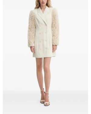 Bruuns Bazaar Ruffled-sleeve double-breasted dress - Natur