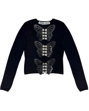 Chopova Lowena Cardigan À Ornements Papillon - Bleu