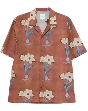 Paul Smith Floral-Print Short-Sleeve Shirt - Brown