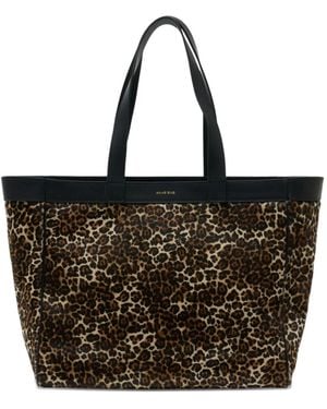 Anine Bing Medium Rio Leopard-Pattern Tote Bag - Black