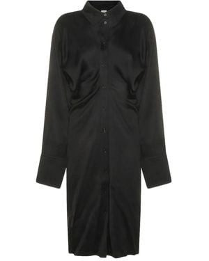 TOTEME Midikleid mit geknöpftem Kragen - Schwarz