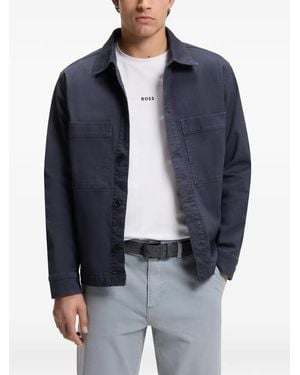 BOSS Suede Belt With Logo Keeper - Blue
