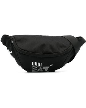 EA7 Logo-Print Belt Bag - Black