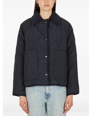 Kassl Corduroy-Collar Quilted Jacket - Black
