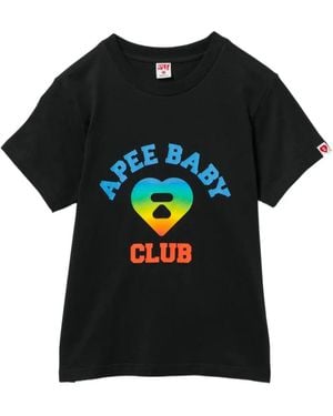AAPE BY A BATHING AP Heart Logo Graphic T-Shirt - Black