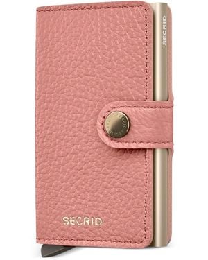 Secrid Portemonnaie aus gekörntem Leder - Pink