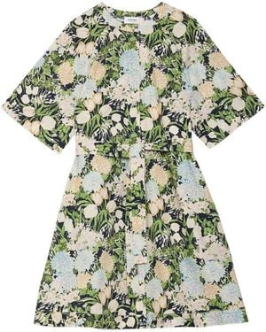 Ottod'Ame Belt Floral Mini Dress - Green