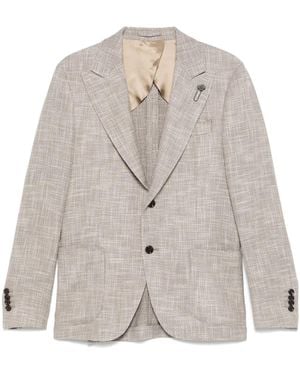 Lardini ブローチディテール ジャケット - ナチュラル