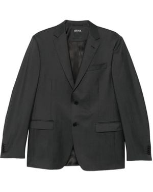 ZEGNA Satin-Lapel Suit - Black