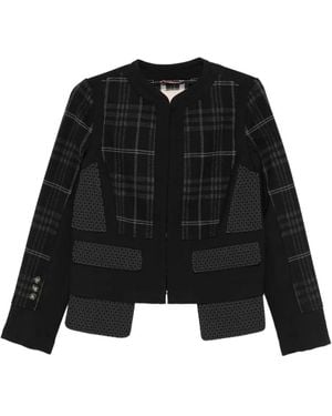 Antonio Marras Plaid Panelled Jacket - Black