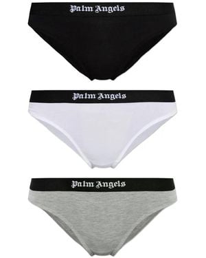 Palm Angels Logo-Waistband Briefs (Set Of Three) - White