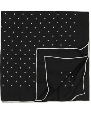 Destin Polka-Dot Wool Scarf - Black