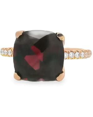 Lisa Nik 18K Rose Diamond And Garnet Cushion Ring - Pink