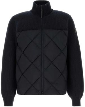 Moncler Wool-Cashmere Down Cardigan - Black
