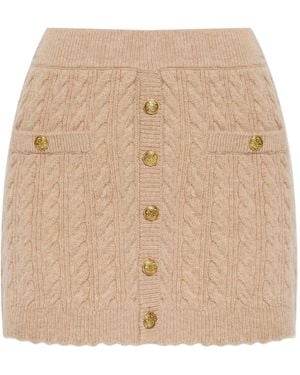 LoveShackFancy Berritt Minirock mit Zopfmuster - Natur