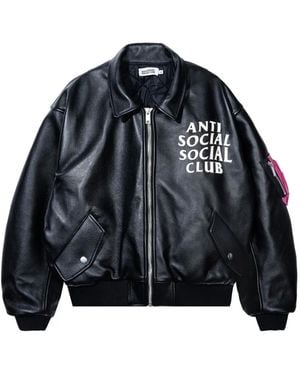ANTI SOCIAL SOCIAL CLUB Logo-Print Bomber Jacket - Black